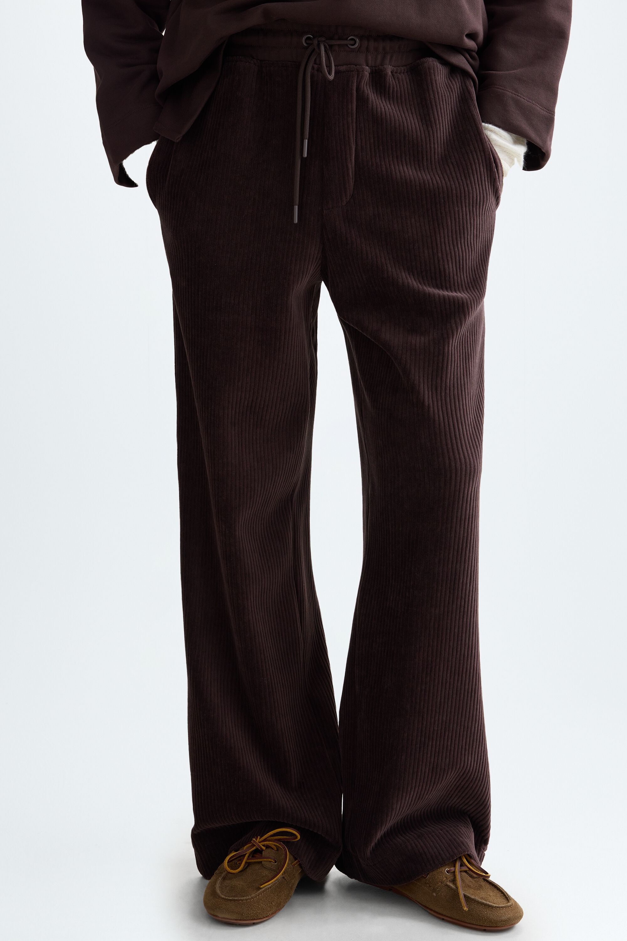 Pantalón recto pana - Marron