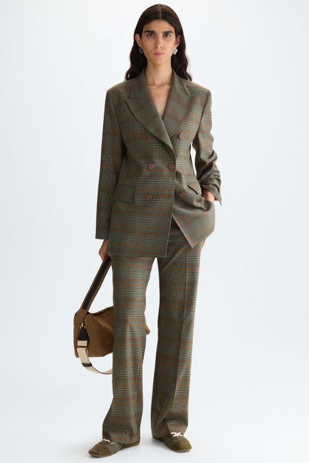 PRINCE OF WALES CHECK COOL WOOL EFFECT SUIT TROUSERS