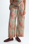 Cubes print twill pyjama-style trousers