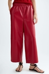 Faux-leather pyjama-style trousers