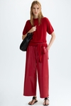 Faux-leather pyjama-style trousers