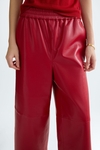 Faux-leather pyjama-style trousers