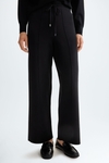 Warm stretch knit straight-leg trousers