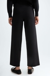 Warm stretch knit straight-leg trousers
