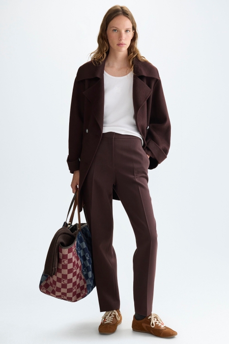 DOUBLE-FACED STRAIGHT-LEG TROUSERS