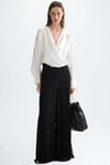 Georgette long wide-leg trousers