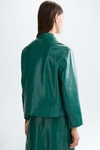 Faux-leather straight-fit jacket