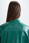 Faux-leather straight-fit jacket