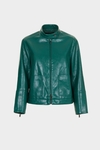 Faux-leather straight-fit jacket