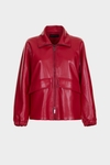 Faux-leather bomber jacket