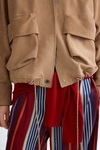 Contrast-collar suede bomber jacket