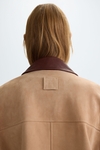 Contrast-collar suede bomber jacket