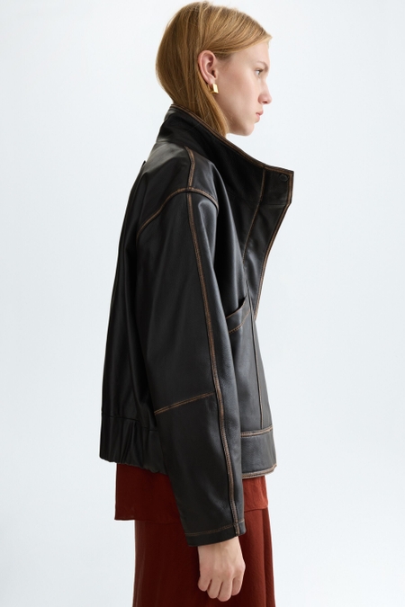 CHAQUETA BIKER RECTA PIEL