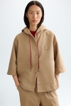 Hooded poplin oversize t-shirt