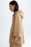 Hooded poplin oversize t-shirt