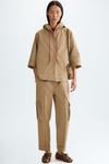 Hooded poplin oversize t-shirt