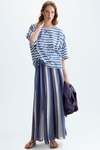 Print striped jersey oversize t-shirt