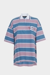 Ocho Varsity striped piqué oversize polo shirt