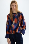 Print twill jersey oversize t-shirt