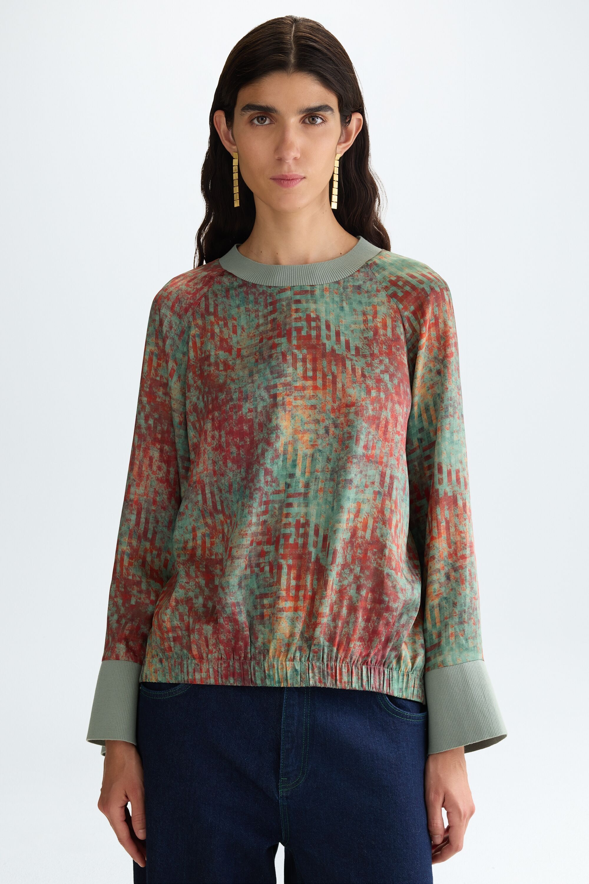 Print twill jersey oversize t-shirt