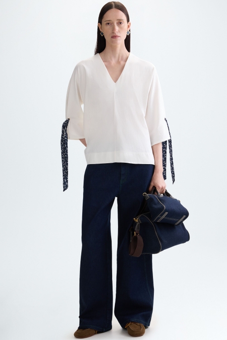 JERSEY STRAIGHT-FIT T-SHIRT WITH PRINT SCARVES