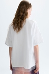 Print jersey tulle oversize double t-shirt