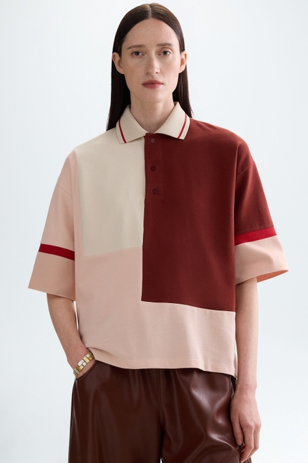 COLORBLOCK OVERSIZE POLO SHIRT