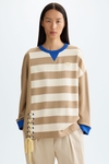 Striped fleece oversize sweatshirt