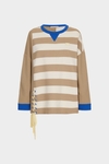Striped fleece oversize sweatshirt