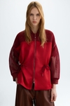 Neoprene mesh oversize sweatshirt