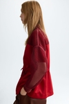 Neoprene mesh oversize sweatshirt