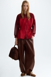 Neoprene mesh oversize sweatshirt