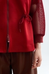 Neoprene mesh oversize sweatshirt