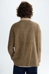 Hooded teddy jacquard oversize sweatshirt