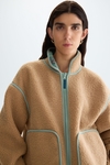 Straight-fit reversible shearling and neoprene jacket