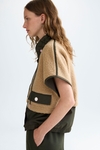 Shearling nylon oversize gilet