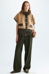Shearling nylon oversize gilet