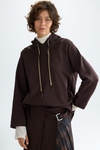 Sudadera recta felpa capucha