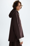 Sudadera recta felpa capucha
