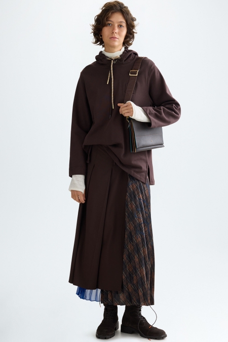 HOODED FLEECE STRAIGHT-FIT SWEATSHIRT