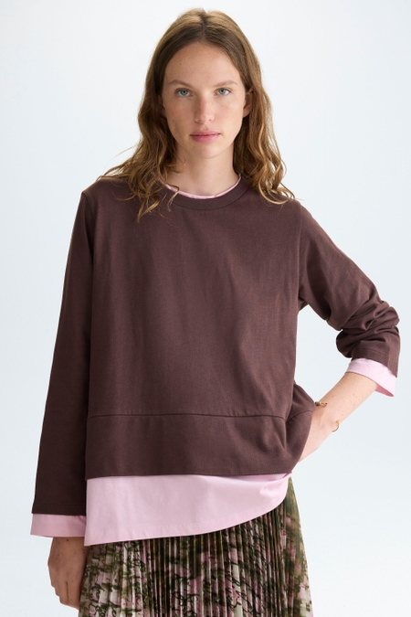 A-LINE BICOLOUR DOUBLE T-SHIRT