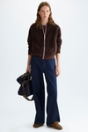 Straight-fit gingham teddy bomber jacket