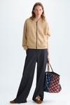 Straight-fit gingham teddy bomber jacket