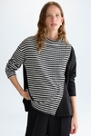 Combined jacquard A-line t-shirt