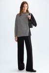 Combined jacquard A-line t-shirt