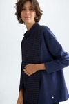 Combined jacquard A-line t-shirt