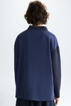 Combined jacquard A-line t-shirt