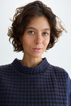 Combined jacquard A-line t-shirt
