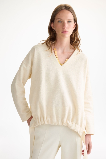 COMBINED BOUCLÉ  A-LINE T-SHIRT