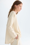 Combined bouclé  A-Line T-Shirt